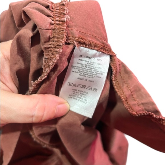 Anthropologie Mare Mare bohemian chocolate Brown Puff Sleeve mini Dress - Picture 9 of 9